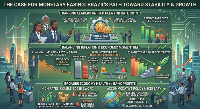 Brazil’s Banking Leaders Call for Continued Interest Rate Reductions to Boost Growth